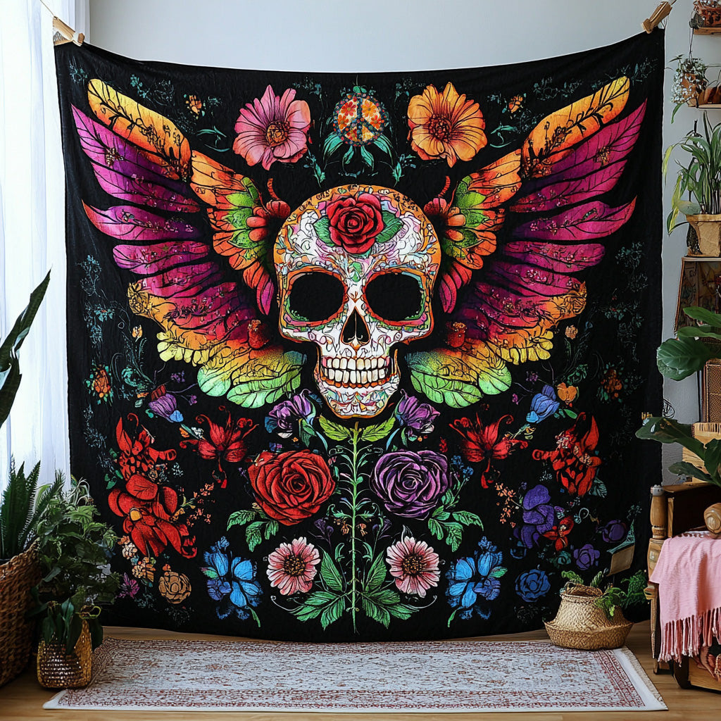 Skull Blooming Into You WU2410002CL Quilt