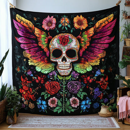 Skull Blooming Into You WU2410002CL Quilt