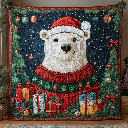 White Bear Christmas Gift WP0411036CL Quilt