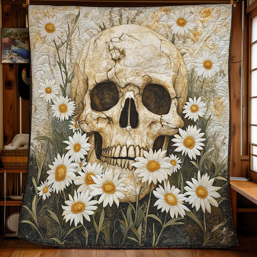 Skull And Daisies WU1710012CL Quilt
