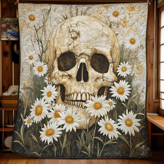 Skull And Daisies WU1710012CL Quilt