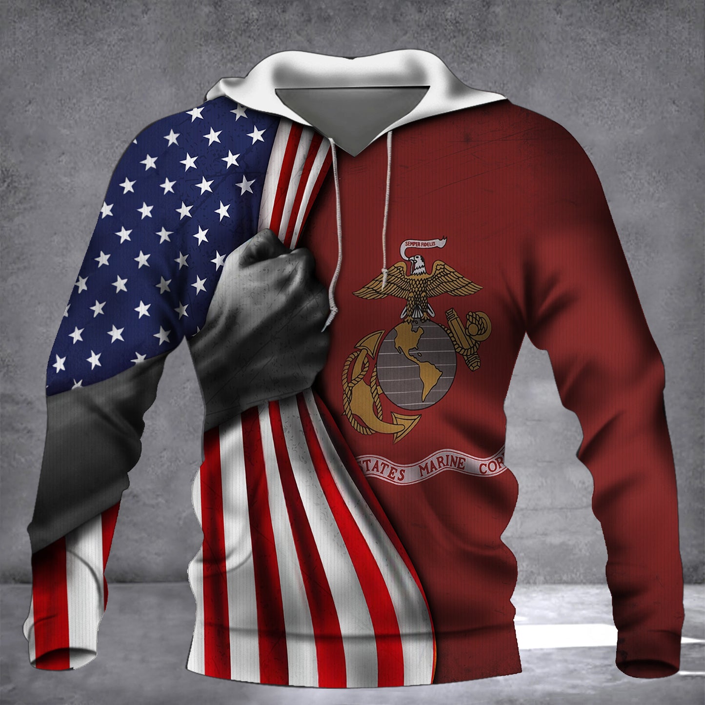 U.S Marine Corps Flag Inside American Flag Patriotic Welcome Holiday 4Th July Decor In-Outdoor