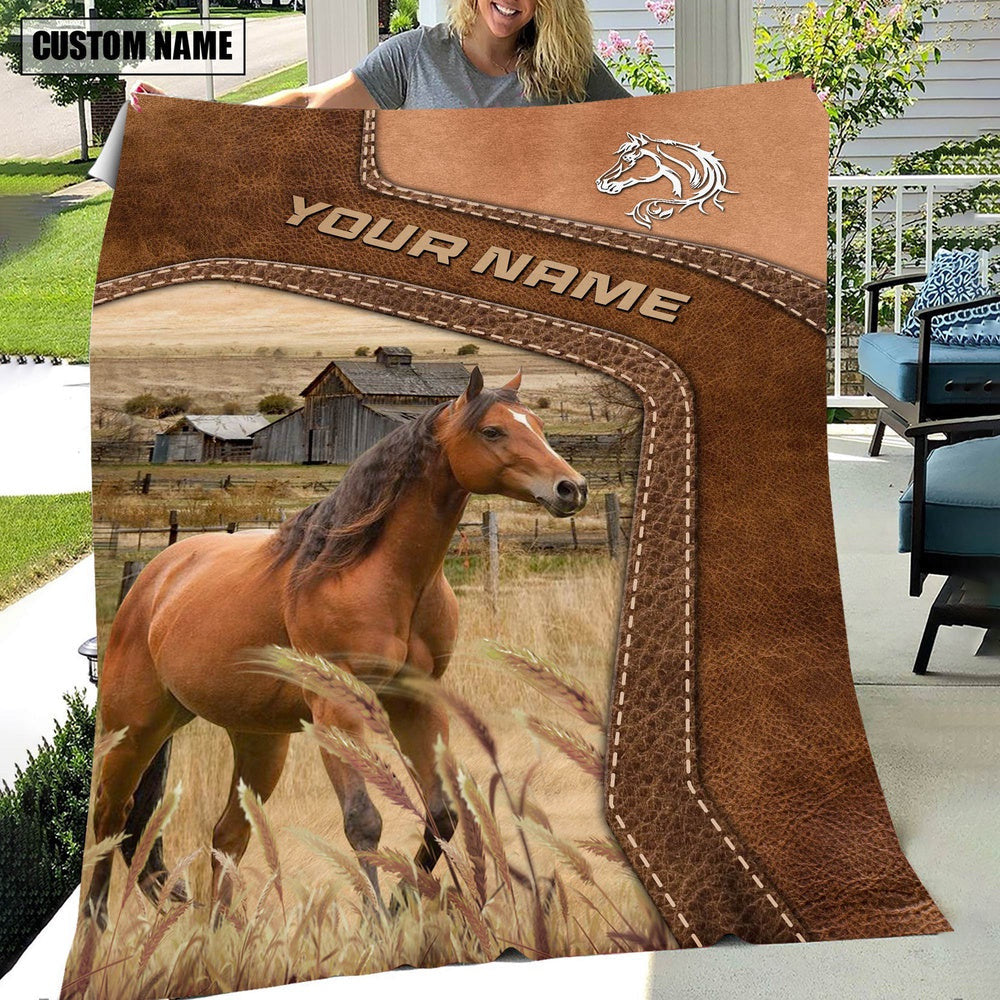 Big Custom Name Horse Blanket, Farm Blanket, Farm Animal Blanket