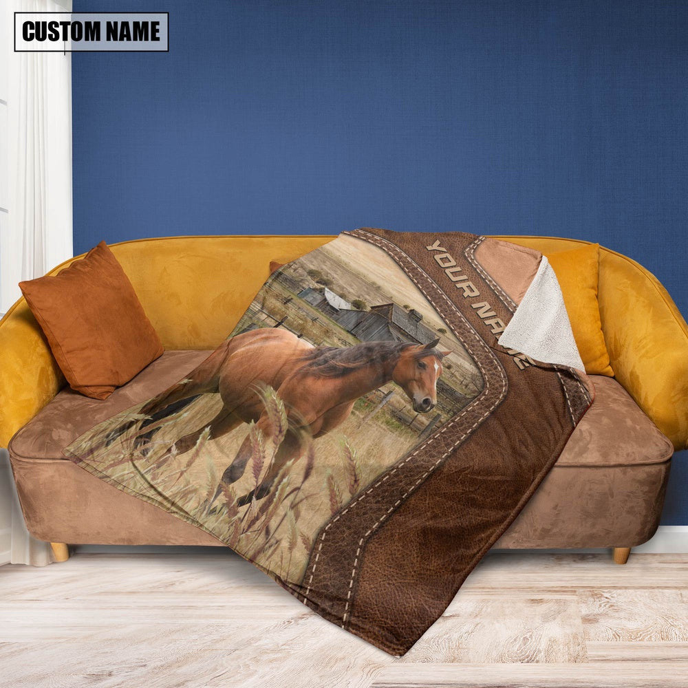 Big Custom Name Horse Blanket, Farm Blanket, Farm Animal Blanket