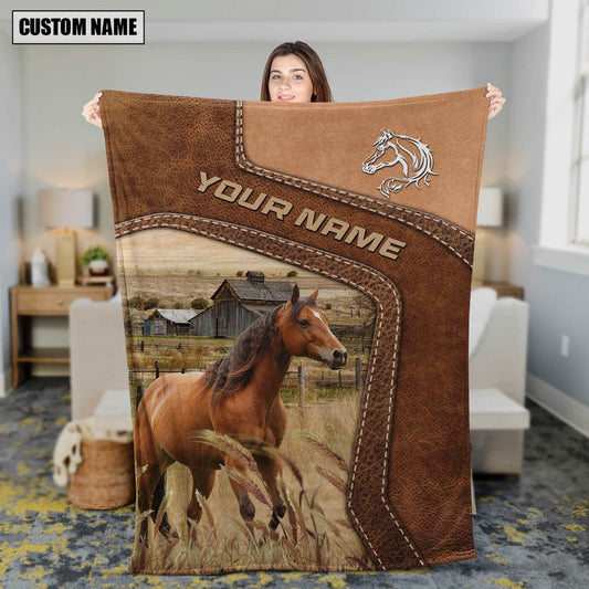 Big Custom Name Horse Blanket, Farm Blanket, Farm Animal Blanket