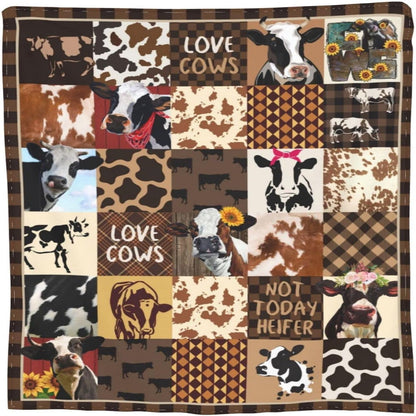 Holstein Cattle Brown Pattern Blanket, Farm Blanket, Farm Animal Blanket