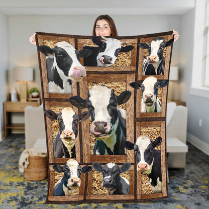 Holstein In Farm All Printed 3D Blanket, Farm Blanket, Farm Animal Blanket