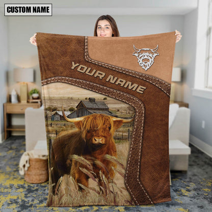Big Custom Name Highland Blanket, Farm Blanket, Farm Animal Blanket