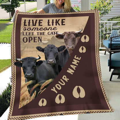Personalized Dexter Live Like Someone Left The Gate Open Blanket, Farm Blanket, Farm Animal Blanket