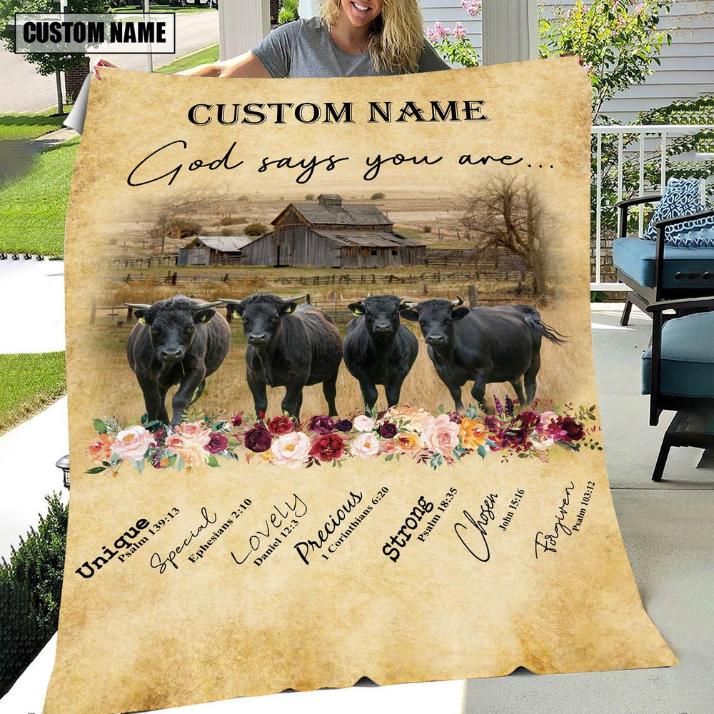 God Says You Are Personalized Name Dexter Blanket, Farm Blanket, Farm Animal Blanket