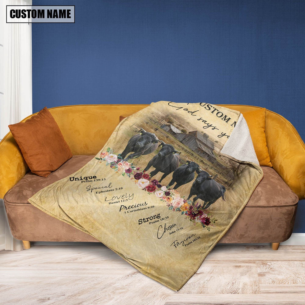 God Says You Are Personalized Name Dexter Blanket, Farm Blanket, Farm Animal Blanket