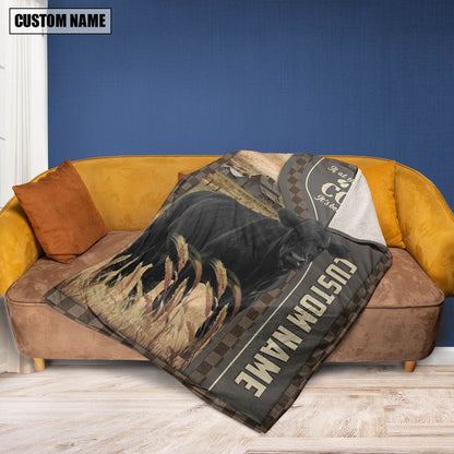Personalized Name Black angus A Good Day Blanket, Farm Blanket, Farm Animal Blanket