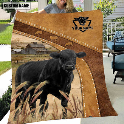 Black Angus Custom Name Blanket Collection, Farm Blanket, Farm Animal Blanket