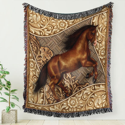 Horse All Over Printed 3D Woven Blanket, Farm Blanket, Farm Animal Blanket