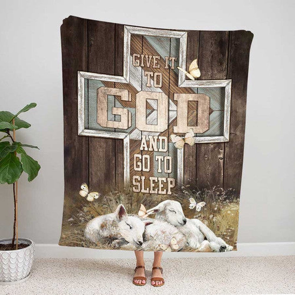 Give It To God And Go TO Sleep Blanket, Farm Blanket, Farm Animal Blanket