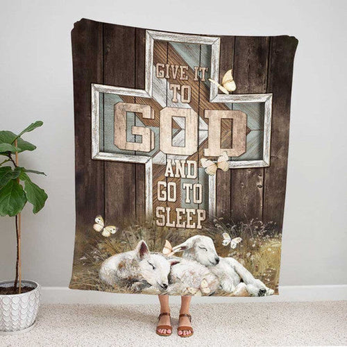 Give It To God And Go TO Sleep Blanket, Farm Blanket, Farm Animal Blanket