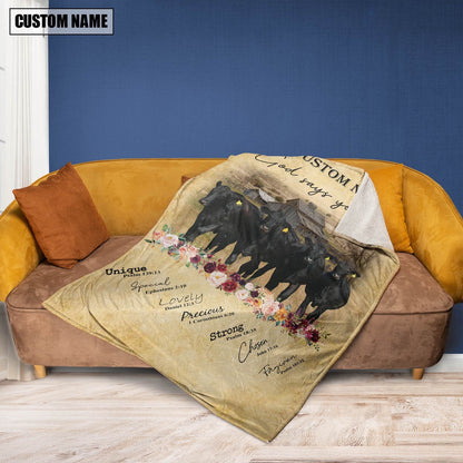God Says You Are Personalized Name Brangus Blanket, Farm Blanket, Farm Animal Blanket