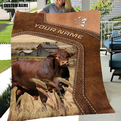 Big Custom Name Beefmaster Blanket, Farm Blanket, Farm Animal Blanket