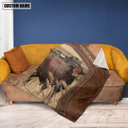 Big Custom Name Beefmaster Blanket, Farm Blanket, Farm Animal Blanket
