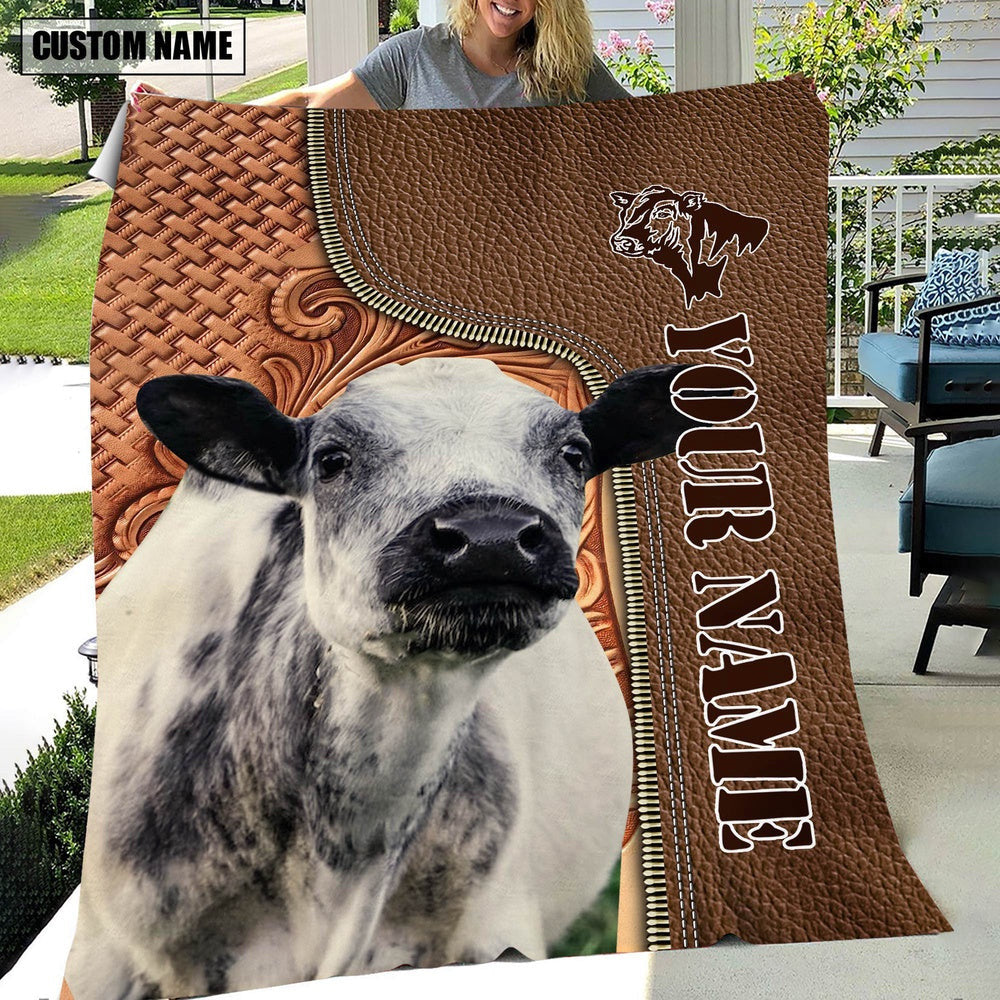 Custom Name Speakle Park Leather Carving Blanket, Farm Blanket, Farm Animal Blanket