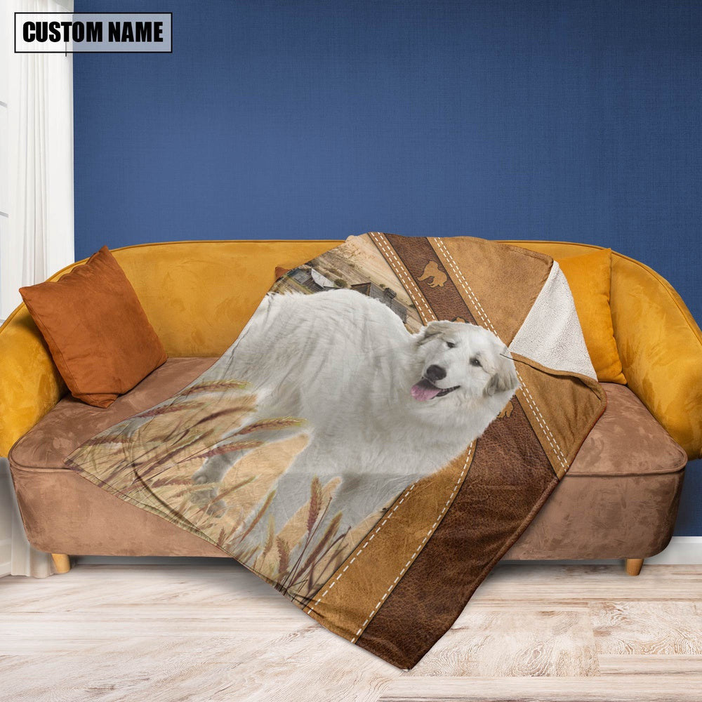 Pyrenees Dog Custom Name Blanket Collection, Farm Blanket, Farm Animal Blanket