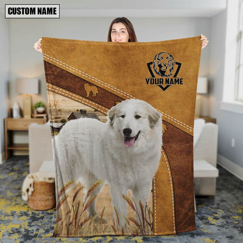 Pyrenees Dog Custom Name Blanket Collection, Farm Blanket, Farm Animal Blanket