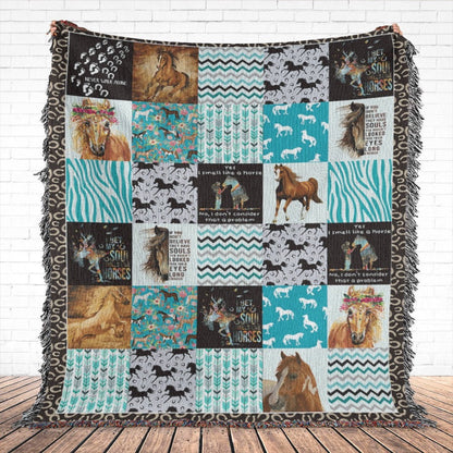 My Soul Smells Like Horses All Over Printed 3D Woven Blanket, Farm Blanket, Farm Animal Blanket