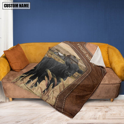 Big Custom Name Black Angus Blanket, Farm Blanket, Farm Animal Blanket