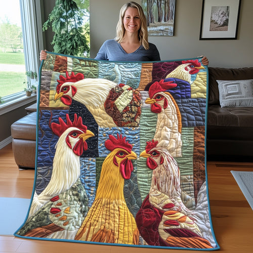 Whimsical Rooster Quilted Blanket GFTOTP4316