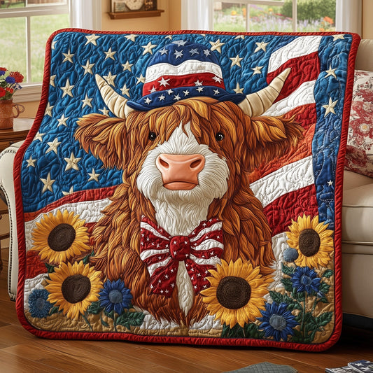 Cow of Freedom Quilted Blanket GFTOHD3413
