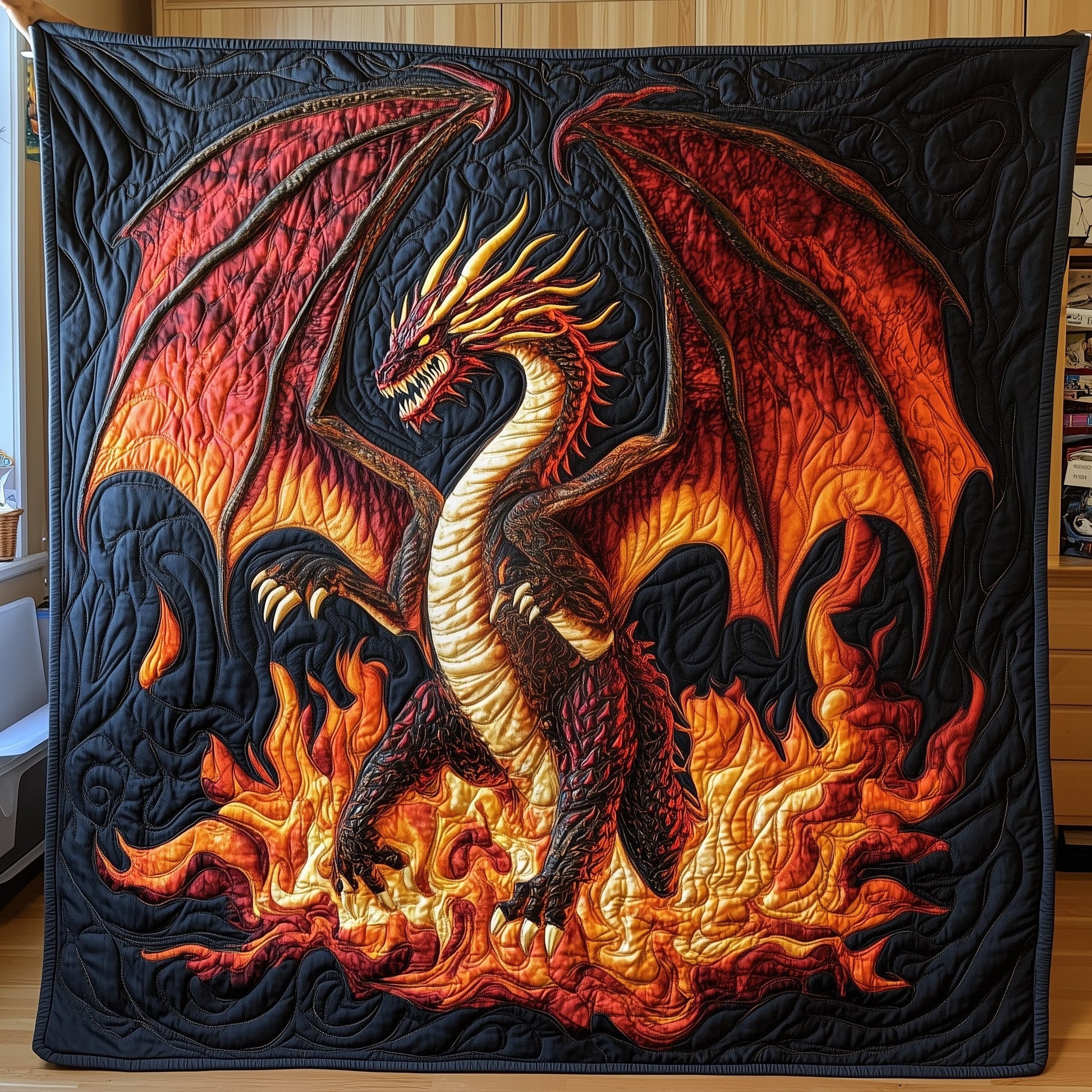 Firestorm Dragon Quilted Blanket GFTOAB3540