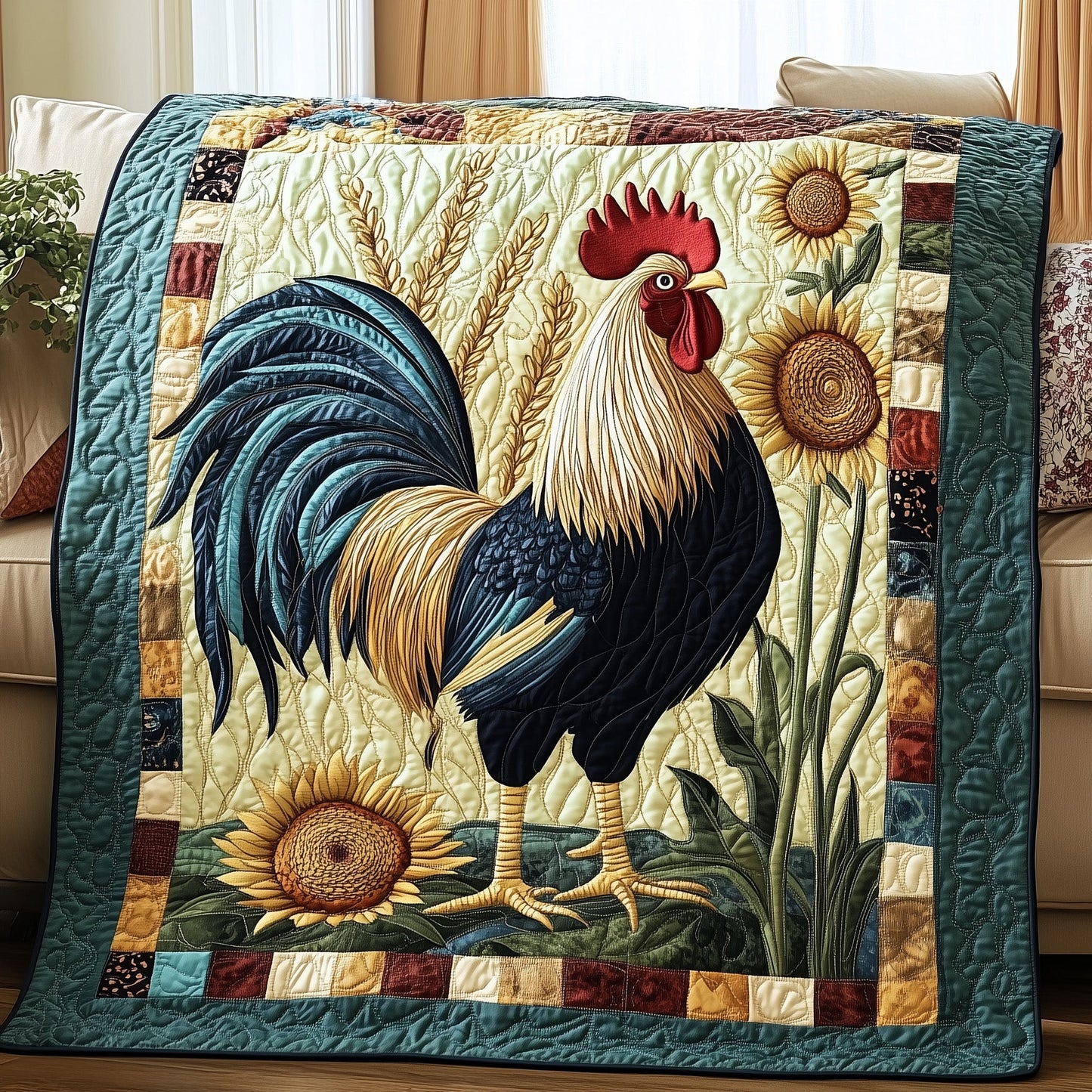 Sunlit Farmyard Quilted Blanket GFTOHD3490
