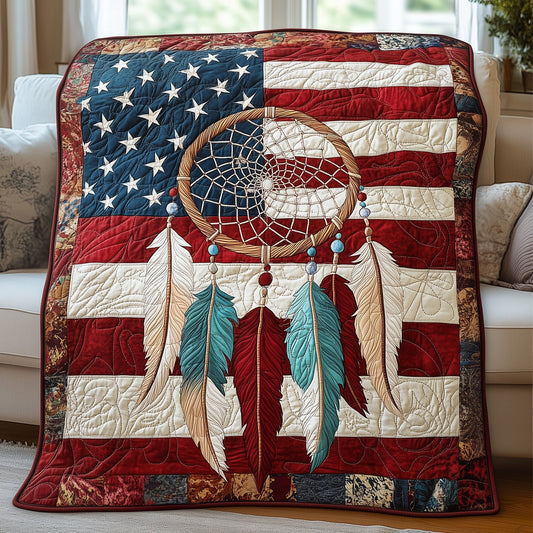 Patriotic Dreamcatcher Quilted Blanket GFTOHD3449