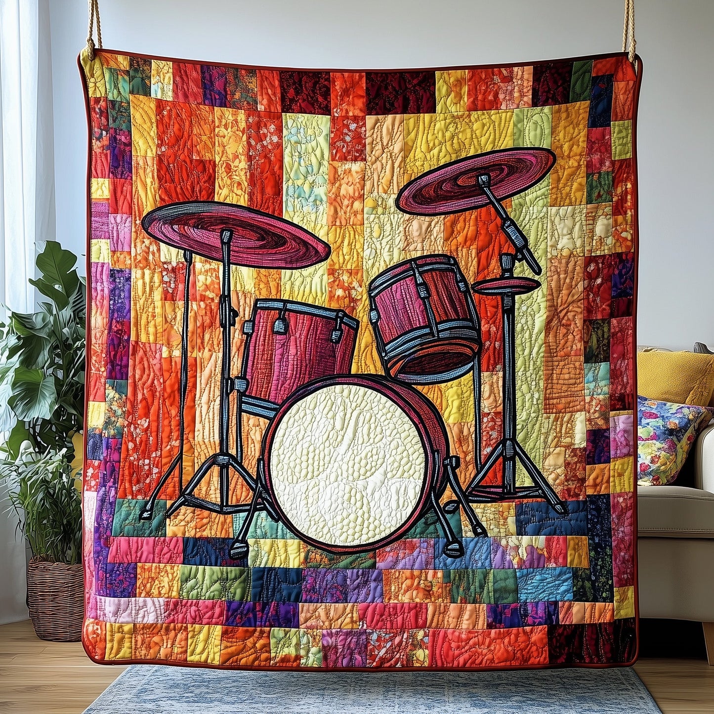 Sunshine Drum Set Quilted Blanket GFTOTP4240