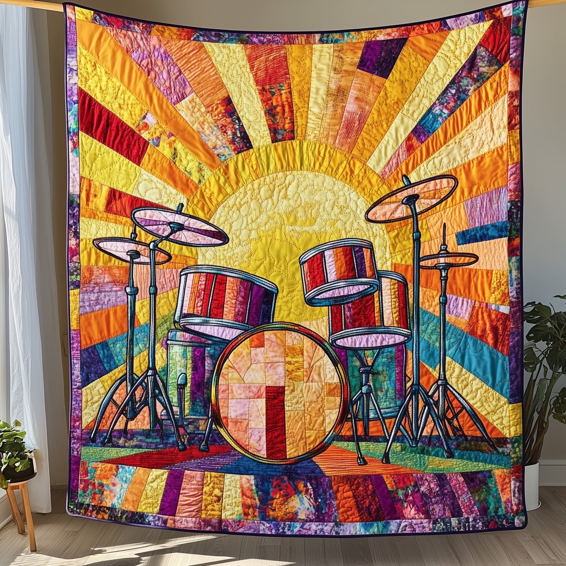 Sunshine Drum Set Quilted Blanket GFTOTP4251