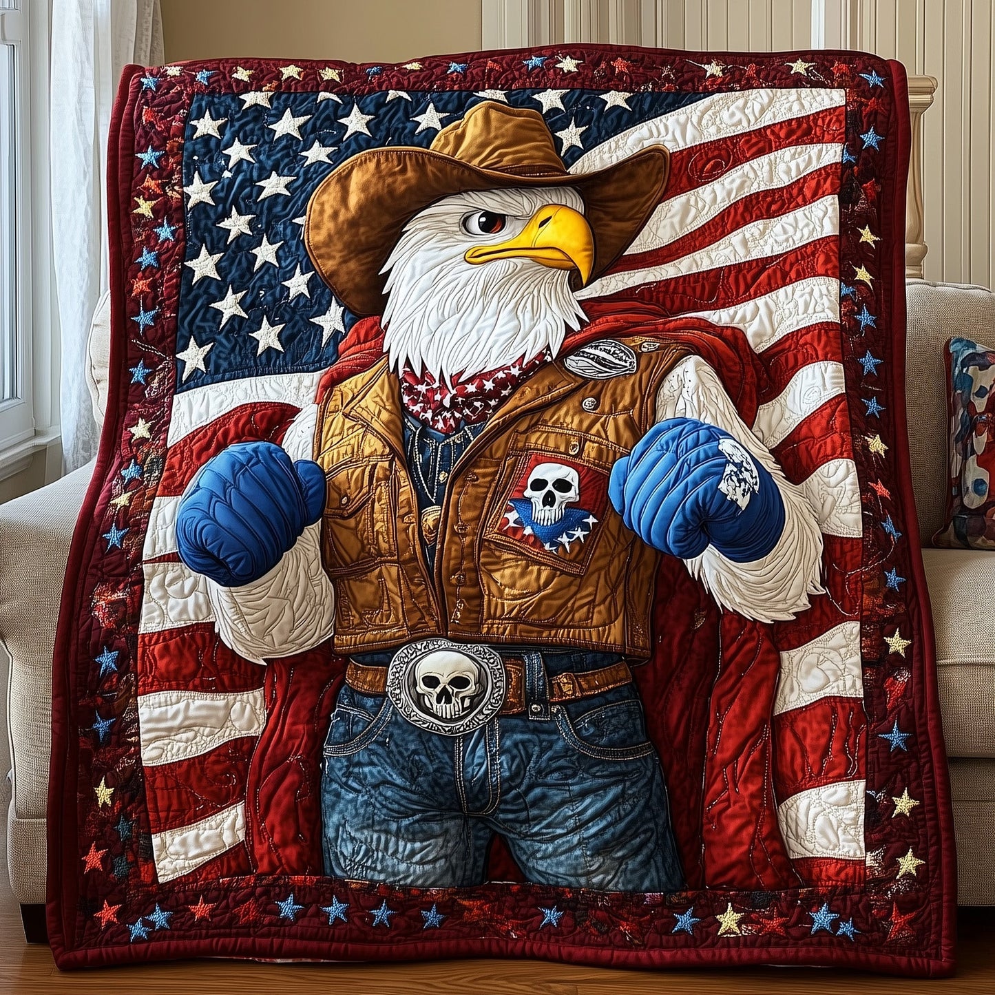 Wild West Patriot Quilted Blanket GFTOHD3419