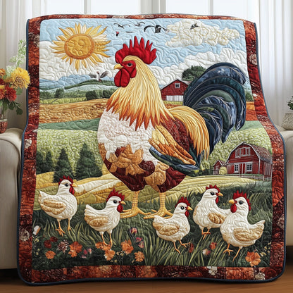 Happy Chicken Farm Quilted Blanket GFTOHD3517