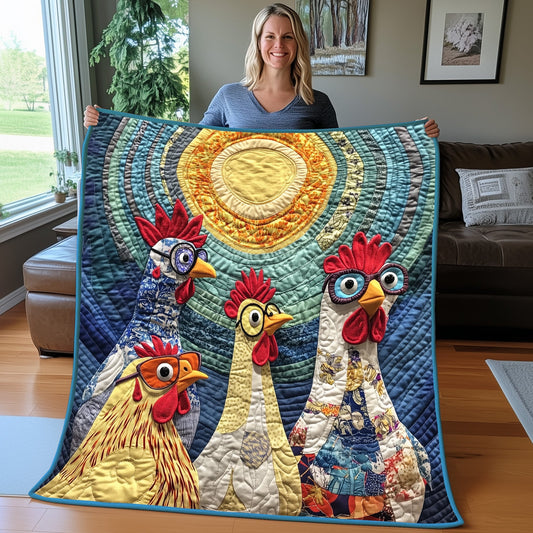 Whimsical Rooster Quilted Blanket GFTOTP4318