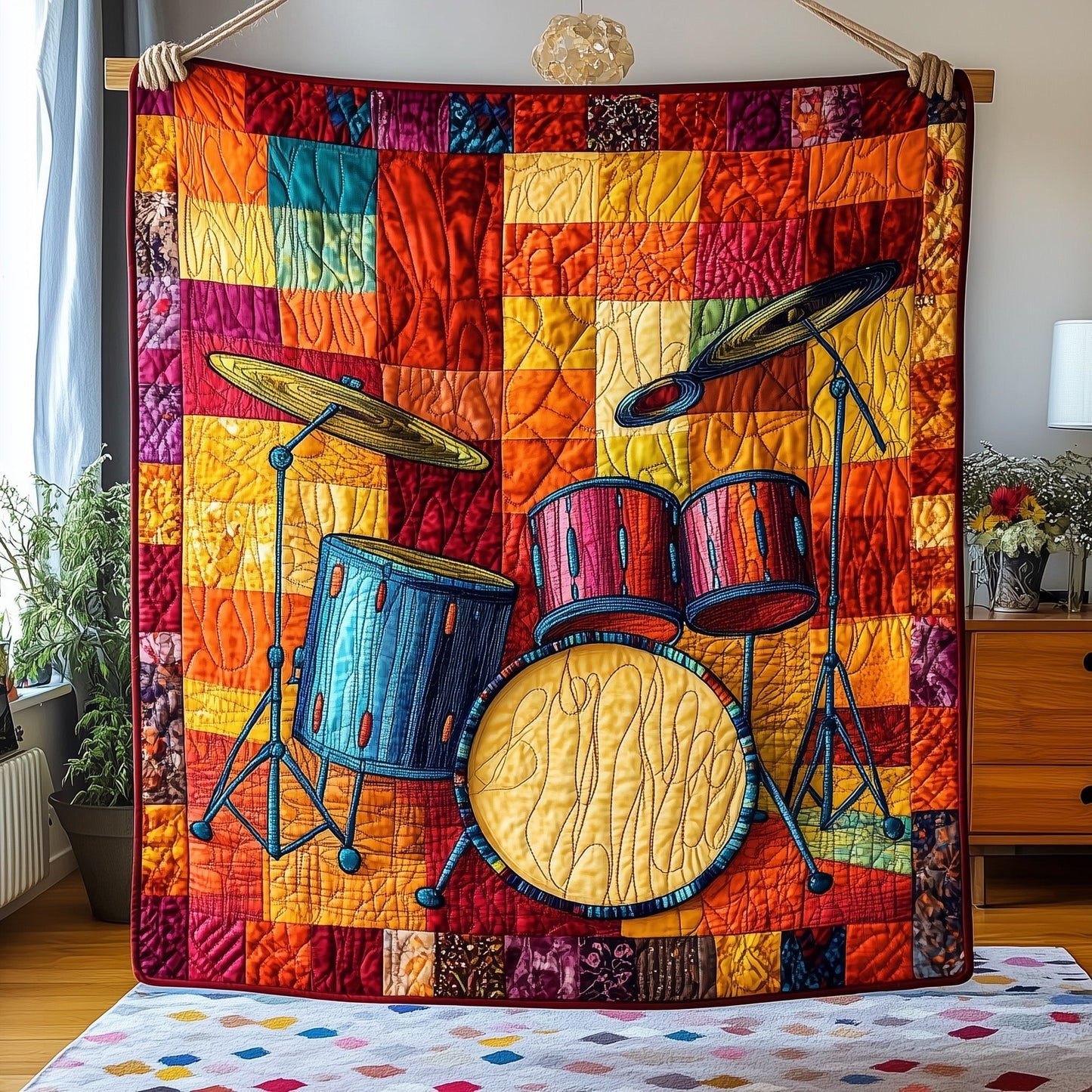 Sunshine Drum Set Quilted Blanket GFTOTP4245