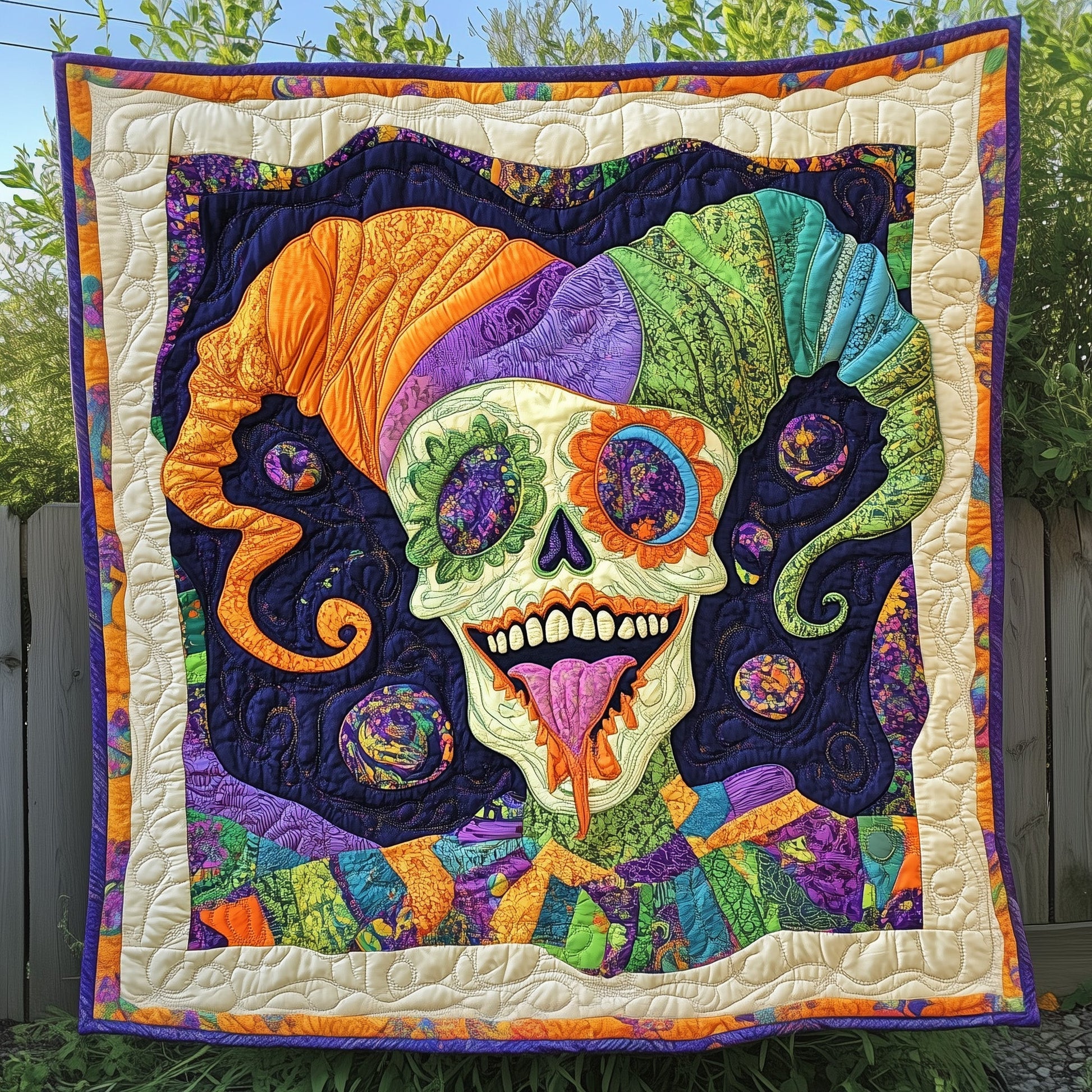 Skull Jester Parade Quilted Blanket GFTOAB3492