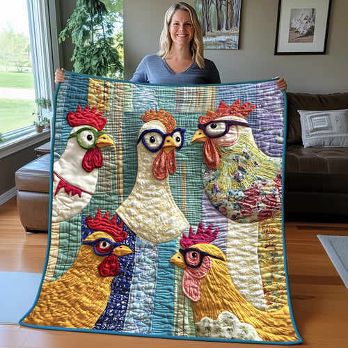 Whimsical Rooster Quilted Blanket GFTOTP4317