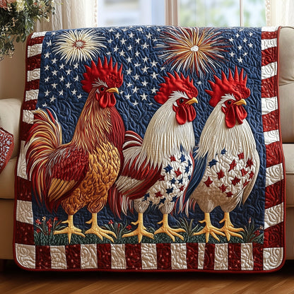 The Freedom Roosters Quilted Blanket GFTOHD3486
