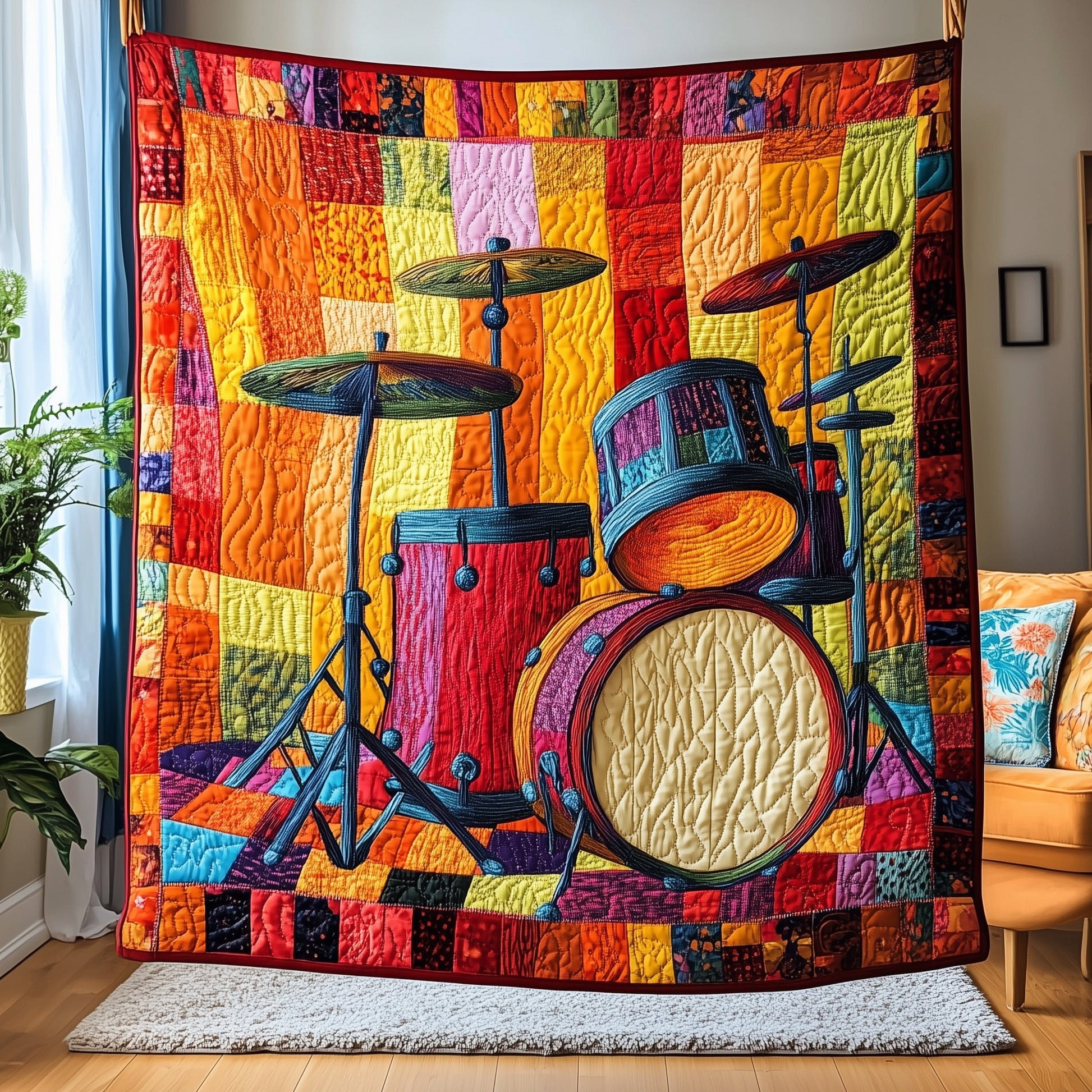 Sunshine Drum Set Quilted Blanket GFTOTP4241