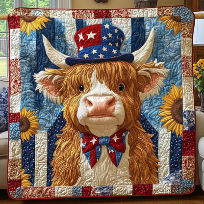 Patriotic Moo Quilted Blanket GFTOHD3414