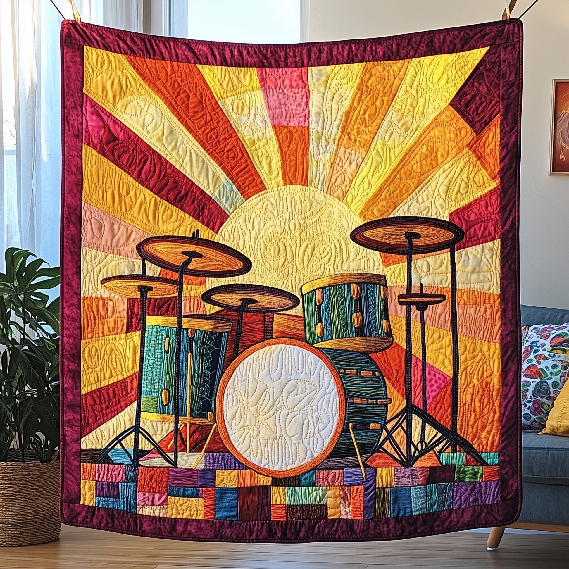 Sunshine Drum Set Quilted Blanket GFTOTP4250