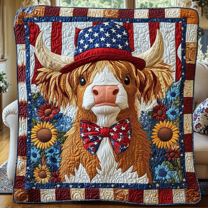 Patriotic Cow Quilted Blanket GFTOHD3448