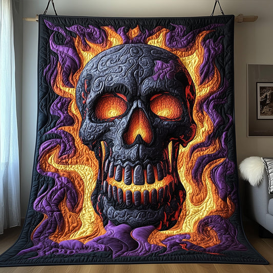 Hellfire Skull Quilted Blanket GFTOAB3538