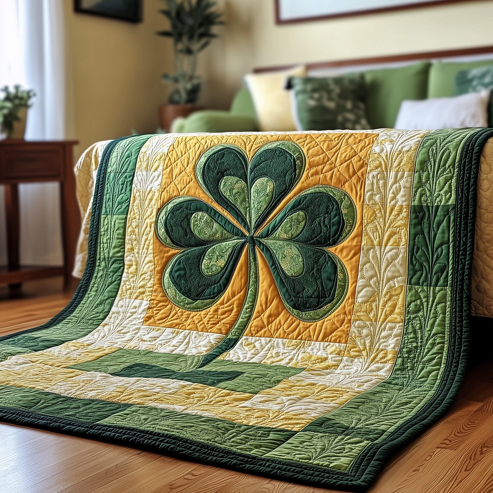 Irish Shamrock Quilted Blanket GFTOTP4284