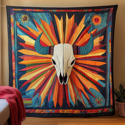 Bull Skull Quilted Blanket GFTOHD3345