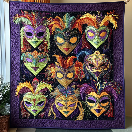 Mardi Gras Masquerade Quilted Blanket GFTONL2996